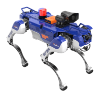 治安巡邏四足機(jī)器狗(自組網(wǎng)+集成一體式遙控器+對講照明+警示燈)